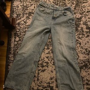 Vintage wash straight leg jeans